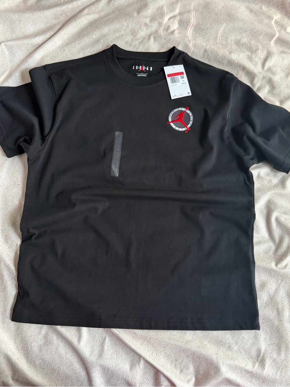 Jordan Black Short-Sleeve Tee with Red Jumpman Accent